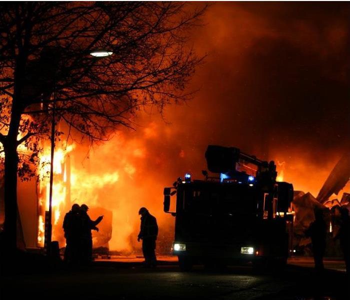 Fire Fighters Fighting a Massive Blaze